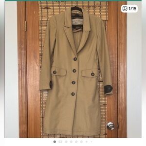 Burberry Tan Trench Coat with Black Buttons
